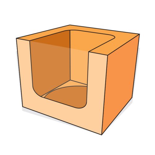 Desszert doboz 80×80×70 mm ablakkal és desszert alátéttel